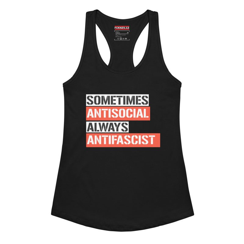 Sometimes Antisocial Always Antifascist dámské tílko racerback