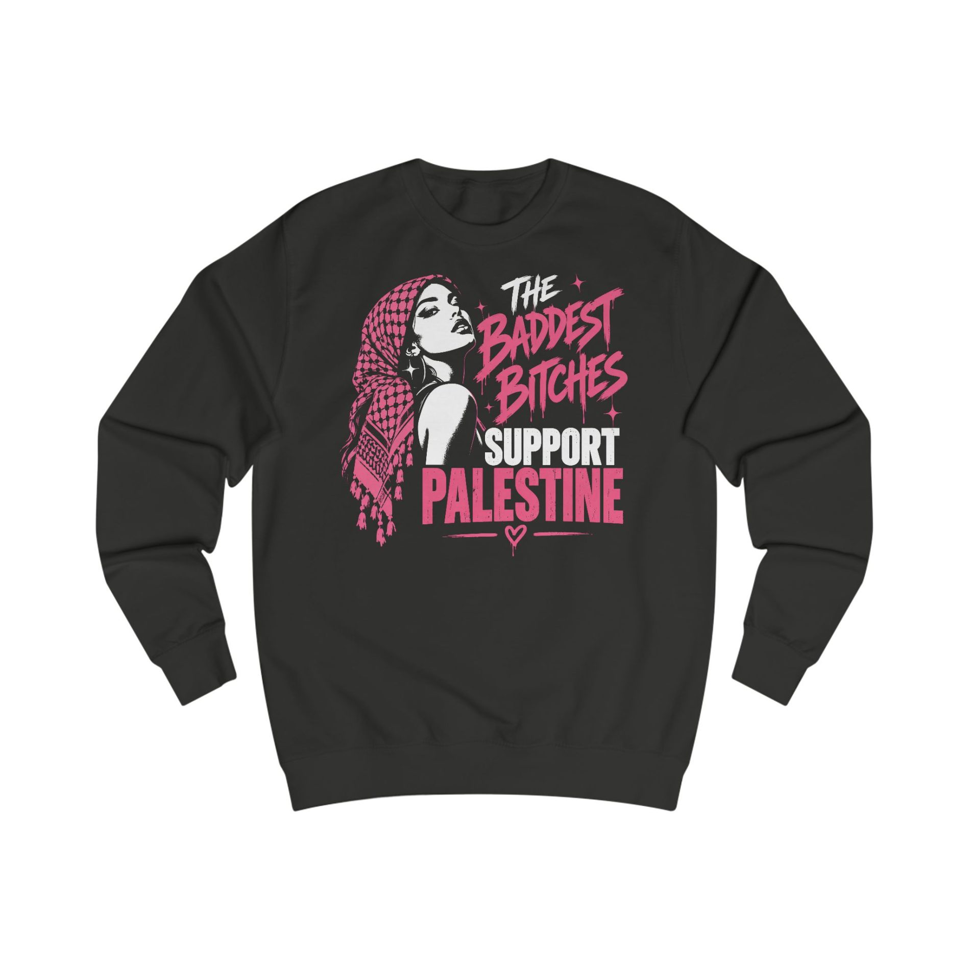 The Baddest Bitches Support Palestine unisex mikina bez kapuce 1 The Baddest Bitches Support Palestine unisex mikina bez kapuce
