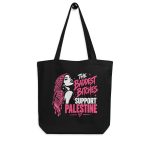 The Baddest Bitches Support Palestine organická taška