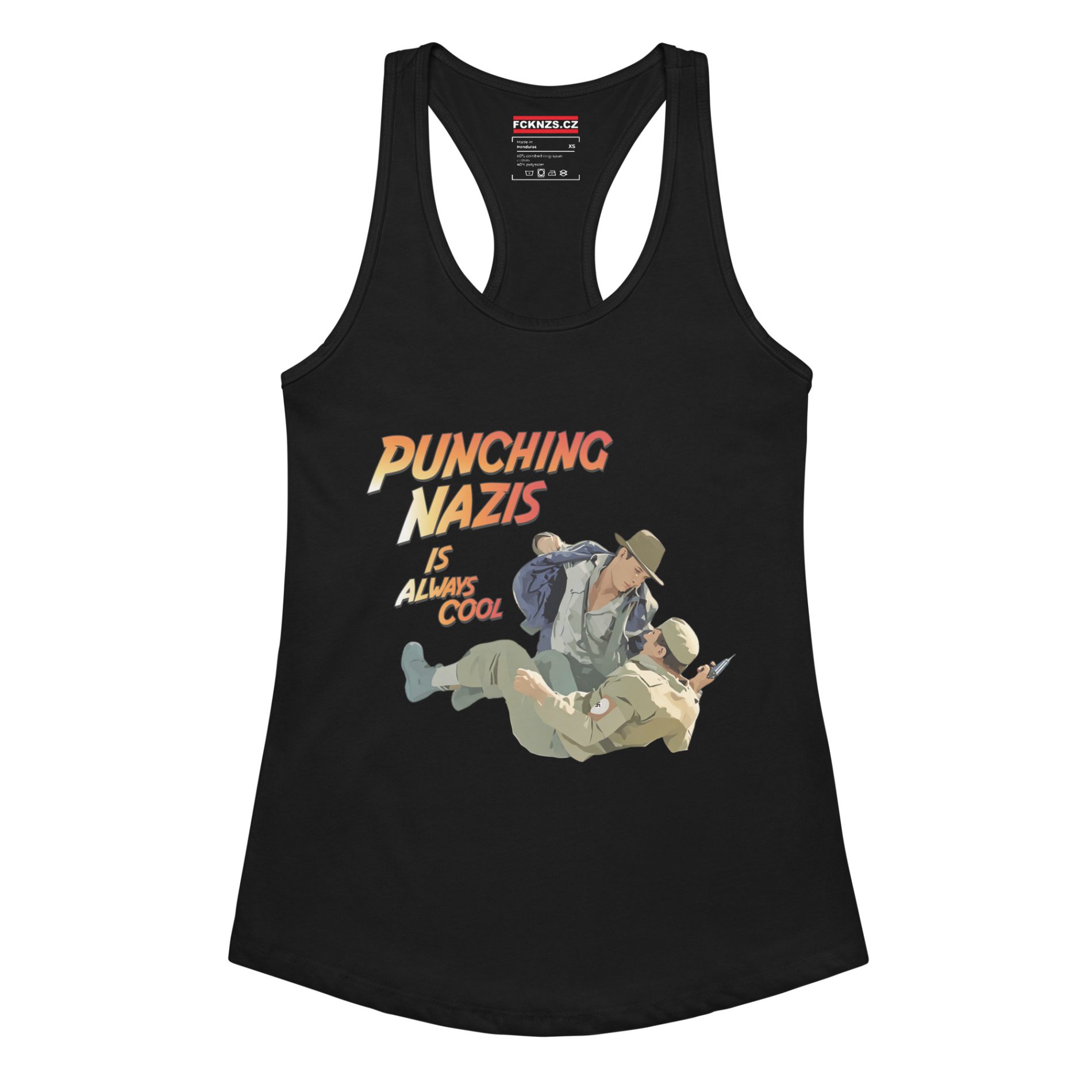 Punching Nazis Is Always Cool dámské tílko racerback 1 Punching Nazis Is Always Cool dámské tílko racerback