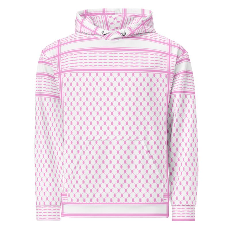 Baby Pink Kufiya (Keffiyeh) recyklovaná unisex mikina