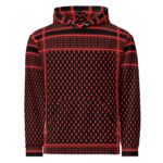 Red Kufiya (Keffiyeh) recyklovaná unisex mikina