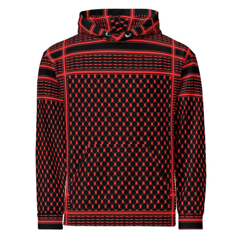 Red Kufiya (Keffiyeh) recyklovaná unisex mikina